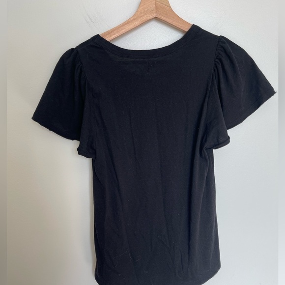GAP Flutter Sleeve Tee Shirt Black - Picture 6 of 6